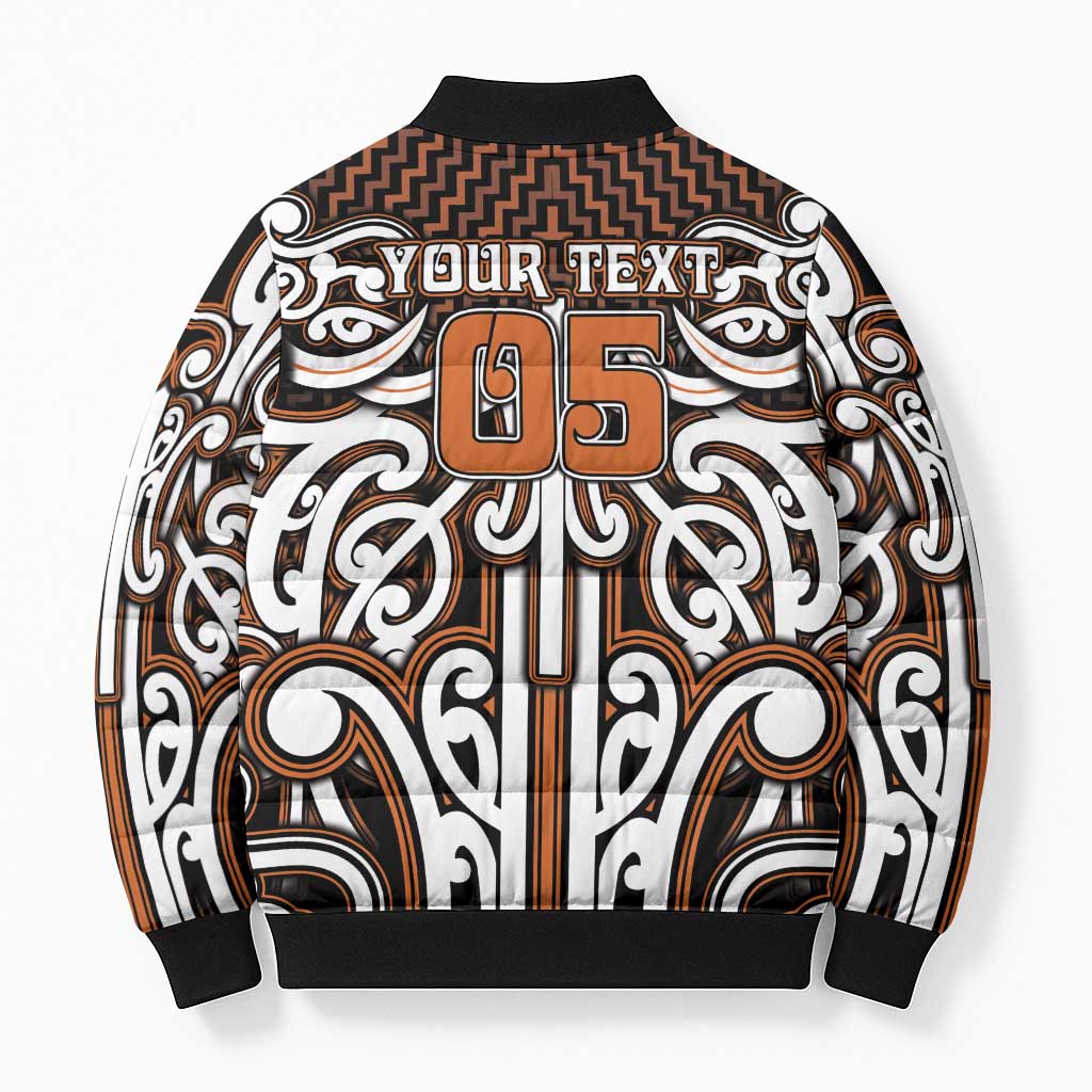 Custom Aotearoa Waikato Bomber Puffer Jacket Maori Tribal Pattern Mix Poutama LT05 - Polynesian Pride