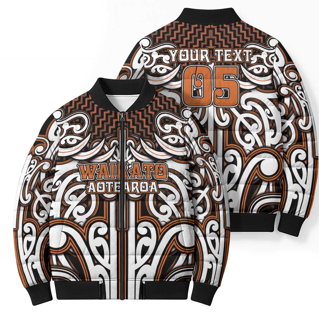 Custom Aotearoa Waikato Bomber Puffer Jacket Maori Tribal Pattern Mix Poutama LT05 - Polynesian Pride