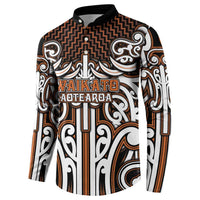 Custom Aotearoa Waikato Button Sweatshirt Maori Tribal Pattern Mix Poutama LT05 - Polynesian Pride