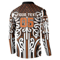 Custom Aotearoa Waikato Button Sweatshirt Maori Tribal Pattern Mix Poutama LT05 - Polynesian Pride