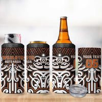 Custom Aotearoa Waikato 4 in 1 Can Cooler Tumbler Maori Tribal Pattern Mix Poutama