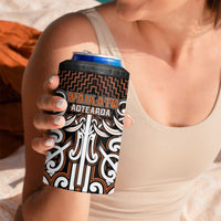 Custom Aotearoa Waikato 4 in 1 Can Cooler Tumbler Maori Tribal Pattern Mix Poutama