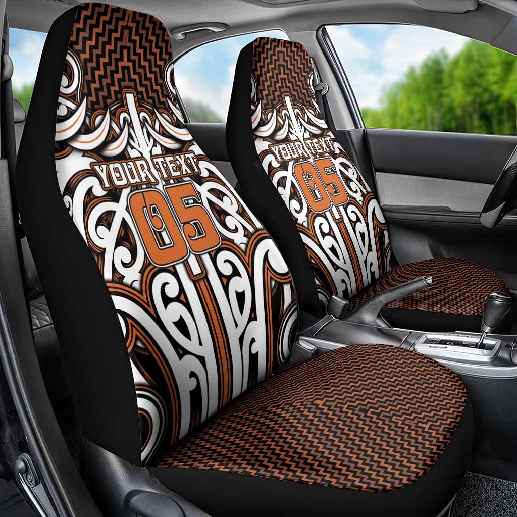 Custom Aotearoa Waikato Car Seat Cover Maori Tribal Pattern Mix Poutama LT05 - Polynesian Pride
