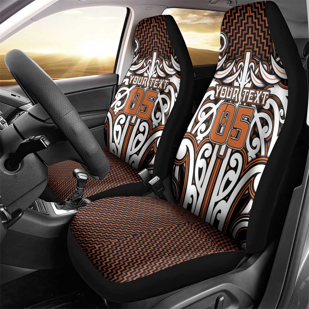 Custom Aotearoa Waikato Car Seat Cover Maori Tribal Pattern Mix Poutama LT05 - Polynesian Pride