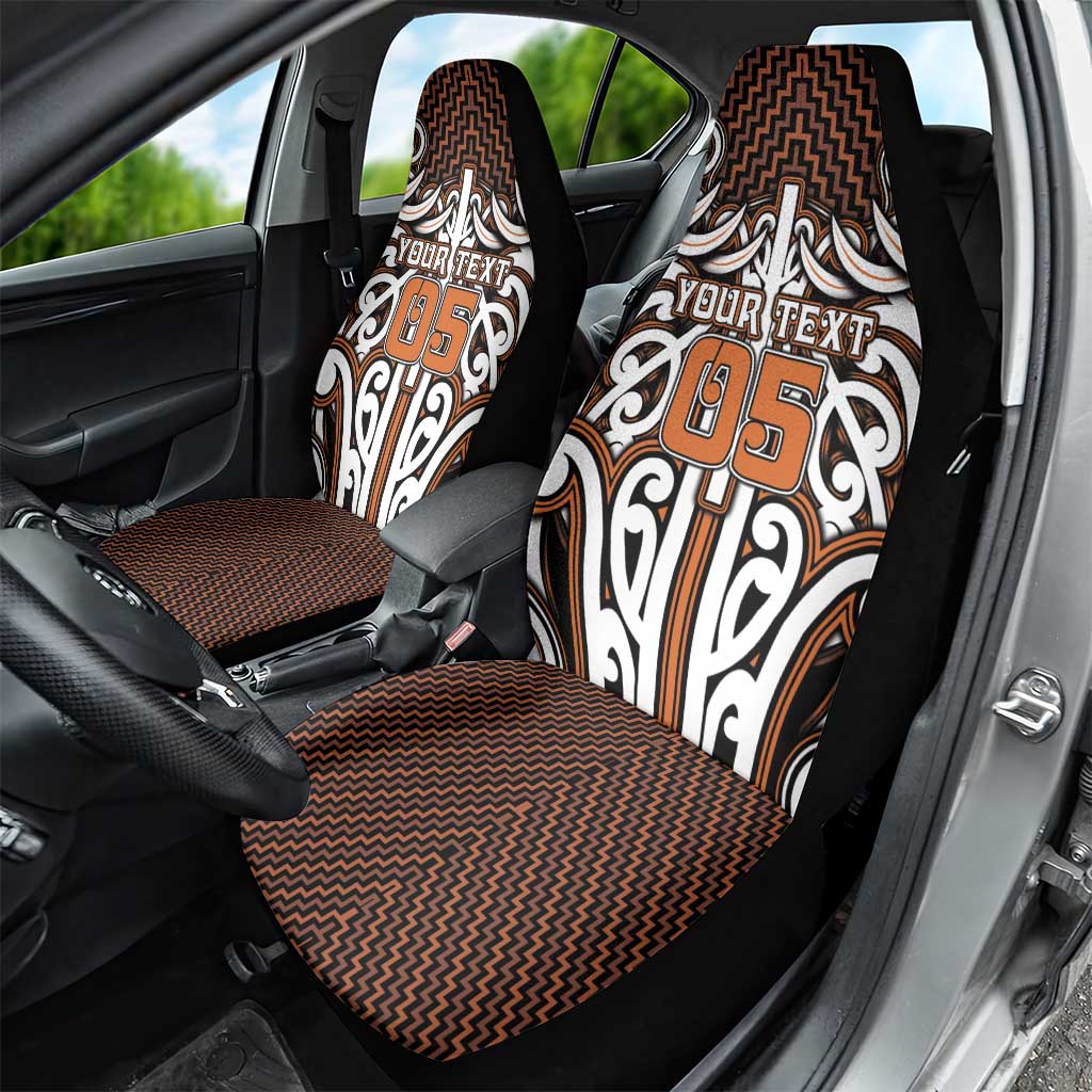 Custom Aotearoa Waikato Car Seat Cover Maori Tribal Pattern Mix Poutama LT05 - Polynesian Pride