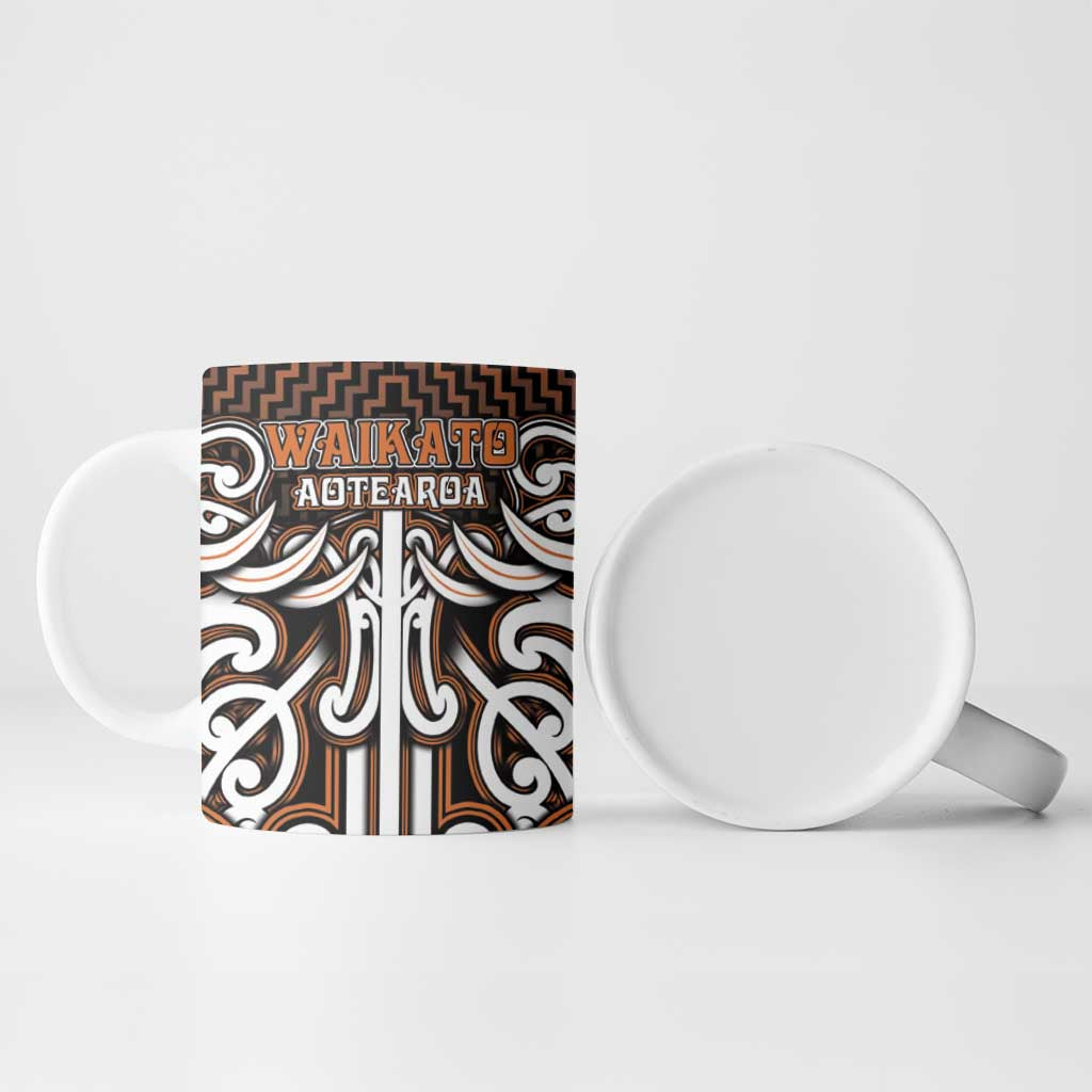 Custom Aotearoa Waikato Ceramic Mug Maori Tribal Pattern Mix Poutama LT05 - Polynesian Pride