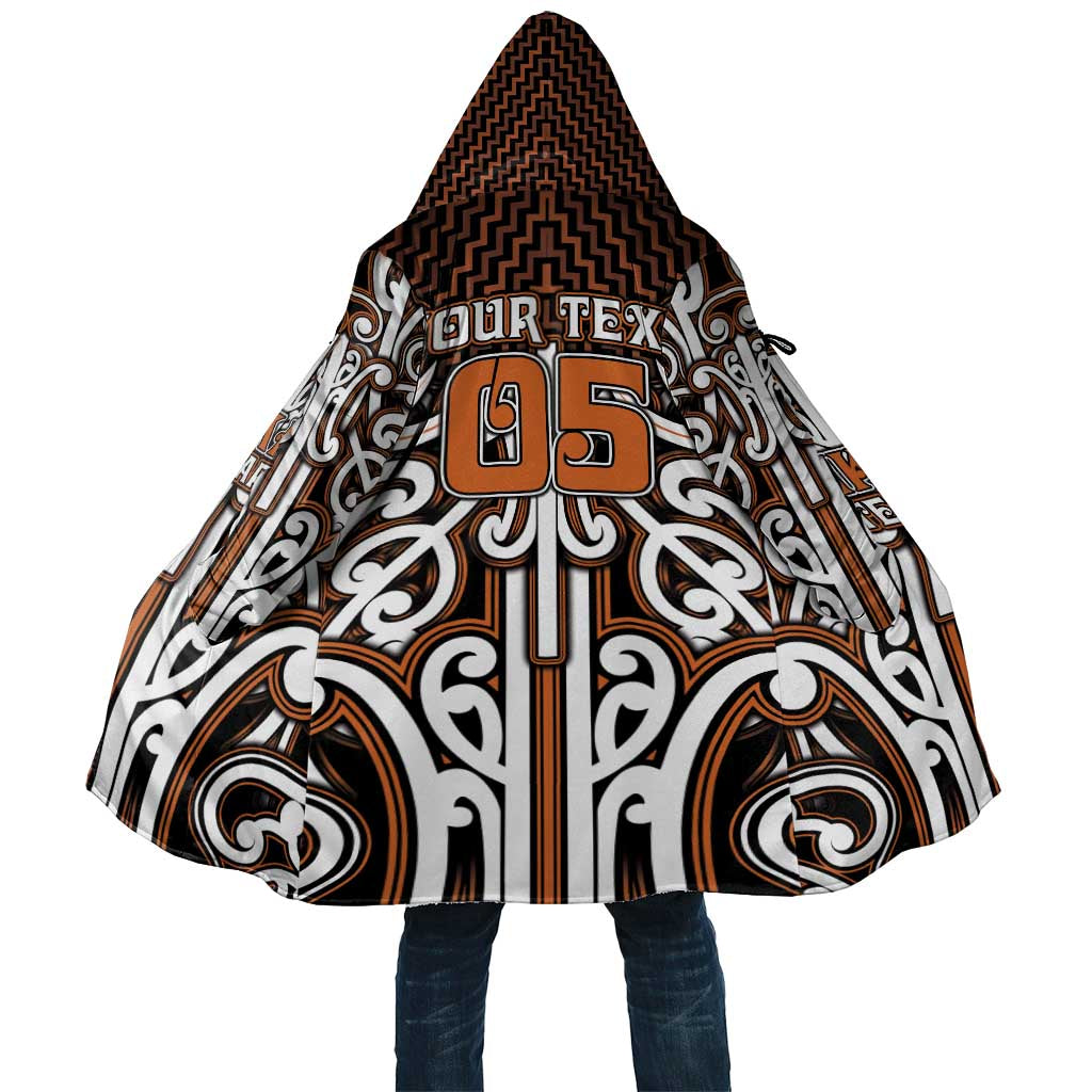 Custom Aotearoa Waikato Cloak Maori Tribal Pattern Mix Poutama LT05 Unisex Orange - Polynesian Pride