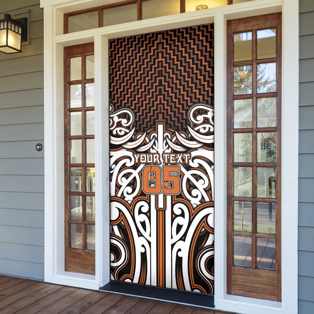Custom Aotearoa Waikato Door Cover Maori Tribal Pattern Mix Poutama LT05 - Polynesian Pride