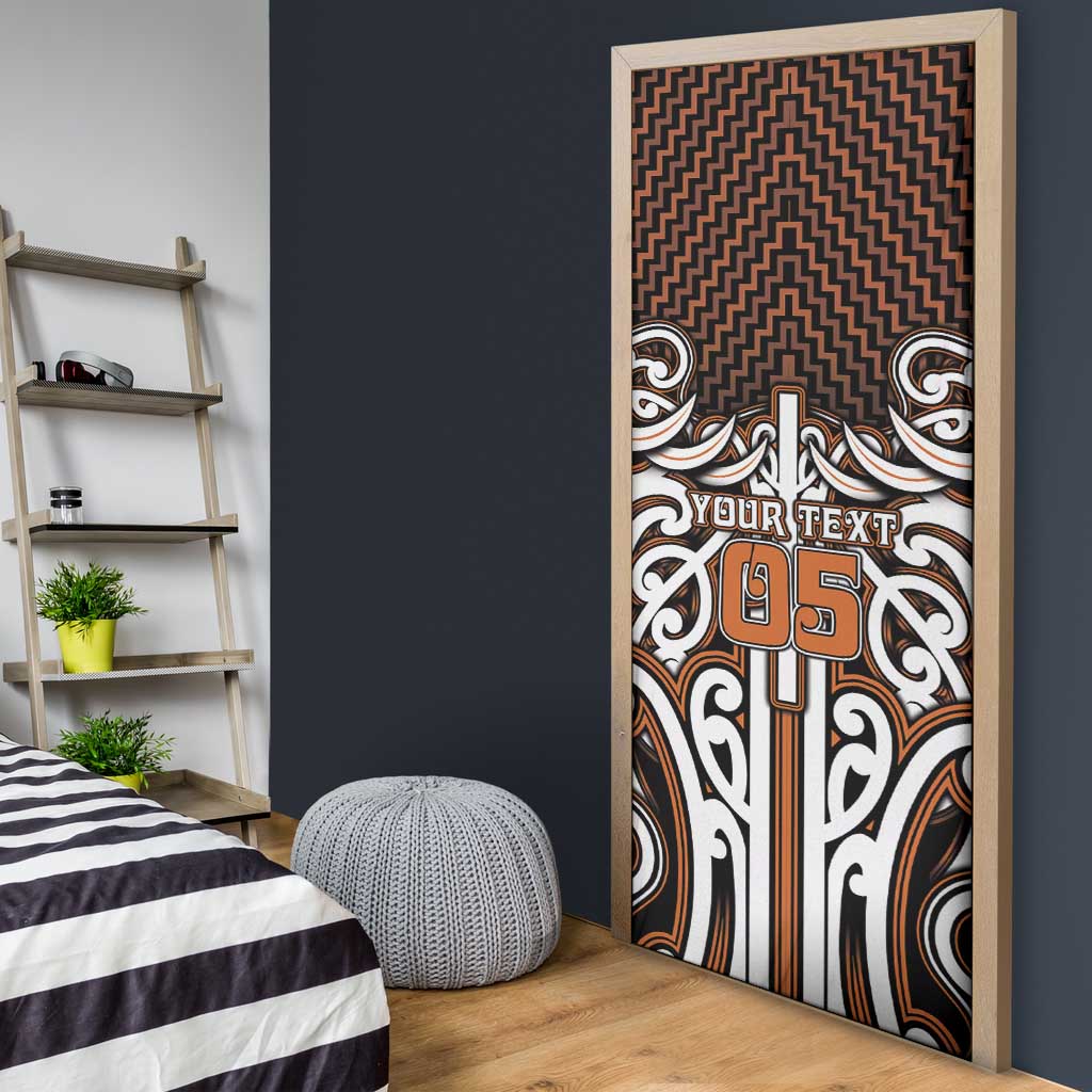 Custom Aotearoa Waikato Door Cover Maori Tribal Pattern Mix Poutama LT05 - Polynesian Pride