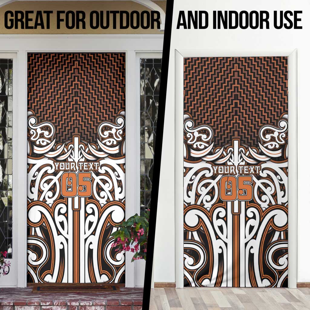 Custom Aotearoa Waikato Door Cover Maori Tribal Pattern Mix Poutama LT05 - Polynesian Pride