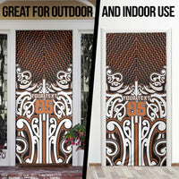 Custom Aotearoa Waikato Door Cover Maori Tribal Pattern Mix Poutama LT05 - Polynesian Pride