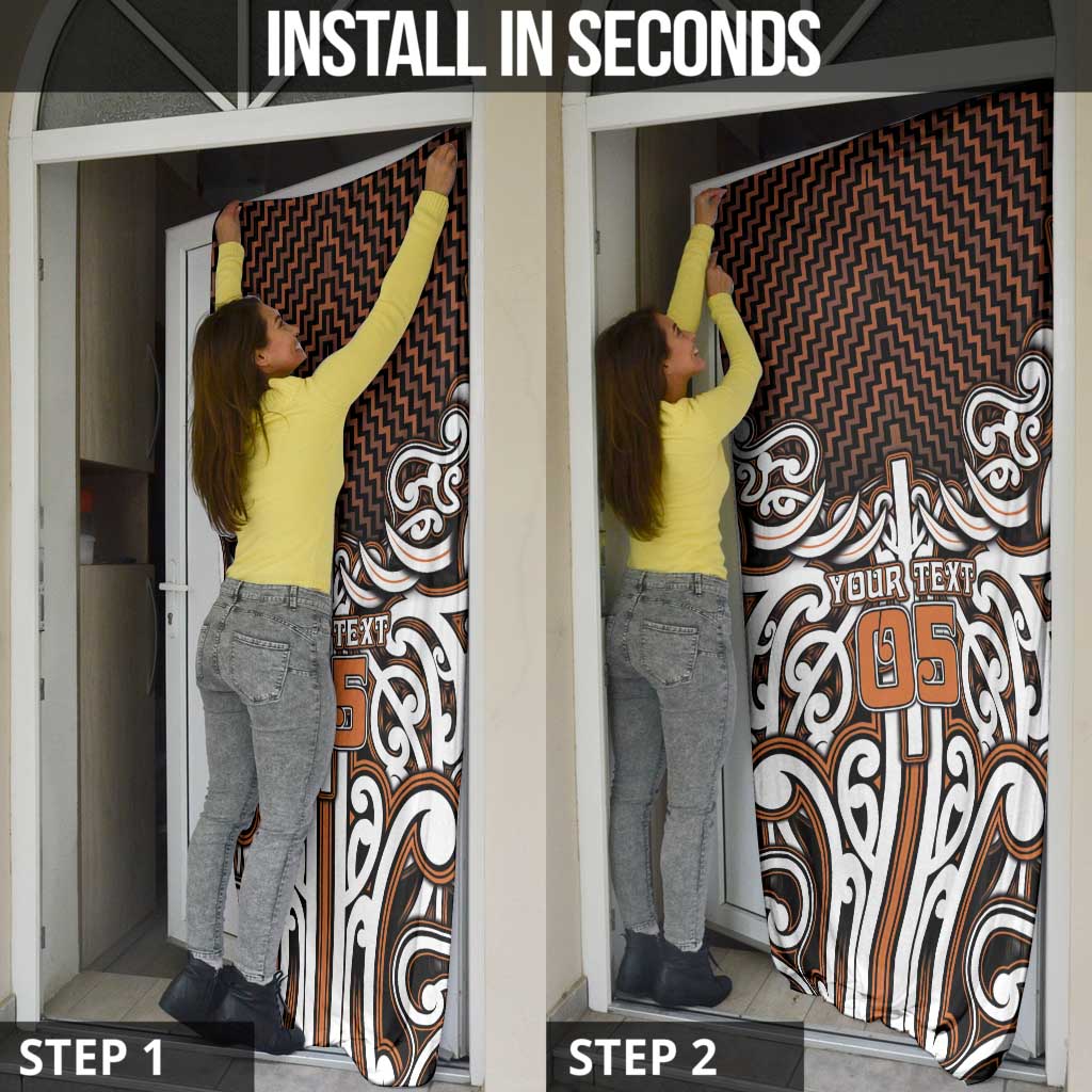 Custom Aotearoa Waikato Door Cover Maori Tribal Pattern Mix Poutama LT05 - Polynesian Pride
