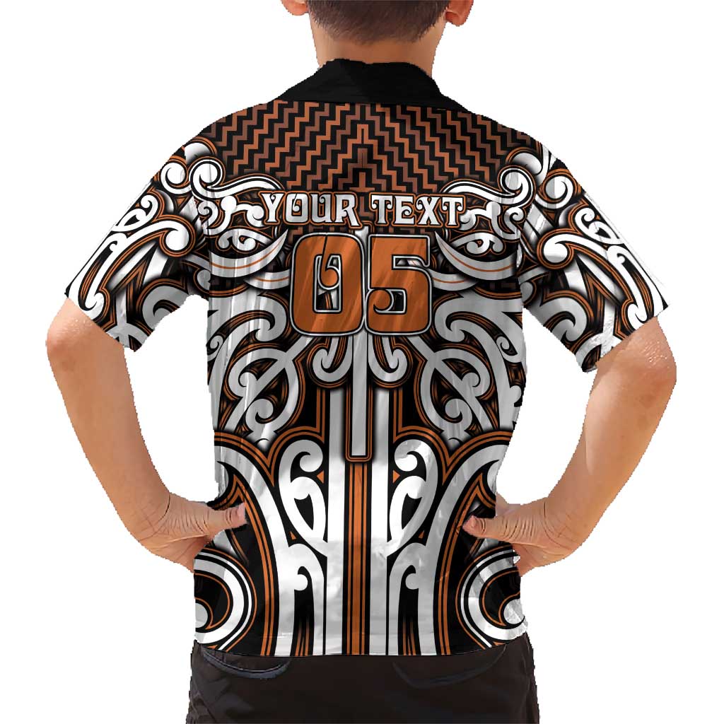 Custom Aotearoa Waikato Family Matching Off The Shoulder Long Sleeve Dress and Hawaiian Shirt Maori Tribal Pattern Mix Poutama