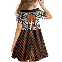 Custom Aotearoa Waikato Family Matching Off The Shoulder Long Sleeve Dress and Hawaiian Shirt Maori Tribal Pattern Mix Poutama