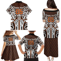 Custom Aotearoa Waikato Family Matching Puletasi and Hawaiian Shirt Maori Tribal Pattern Mix Poutama