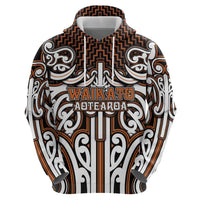 Custom Aotearoa Waikato Hoodie Maori Tribal Pattern Mix Poutama LT05 - Polynesian Pride