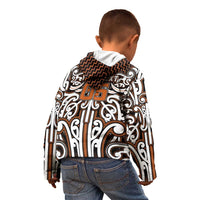 Custom Aotearoa Waikato Kid Hoodie Maori Tribal Pattern Mix Poutama LT05 - Polynesian Pride