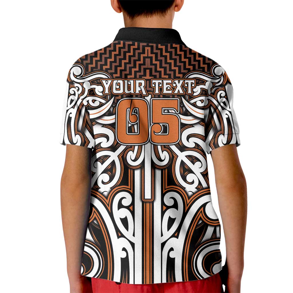 Custom Aotearoa Waikato Kid Polo Shirt Maori Tribal Pattern Mix Poutama LT05 - Polynesian Pride