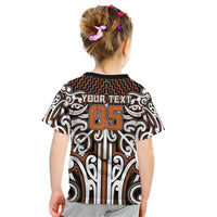 Custom Aotearoa Waikato Kid T Shirt Maori Tribal Pattern Mix Poutama LT05 - Polynesian Pride