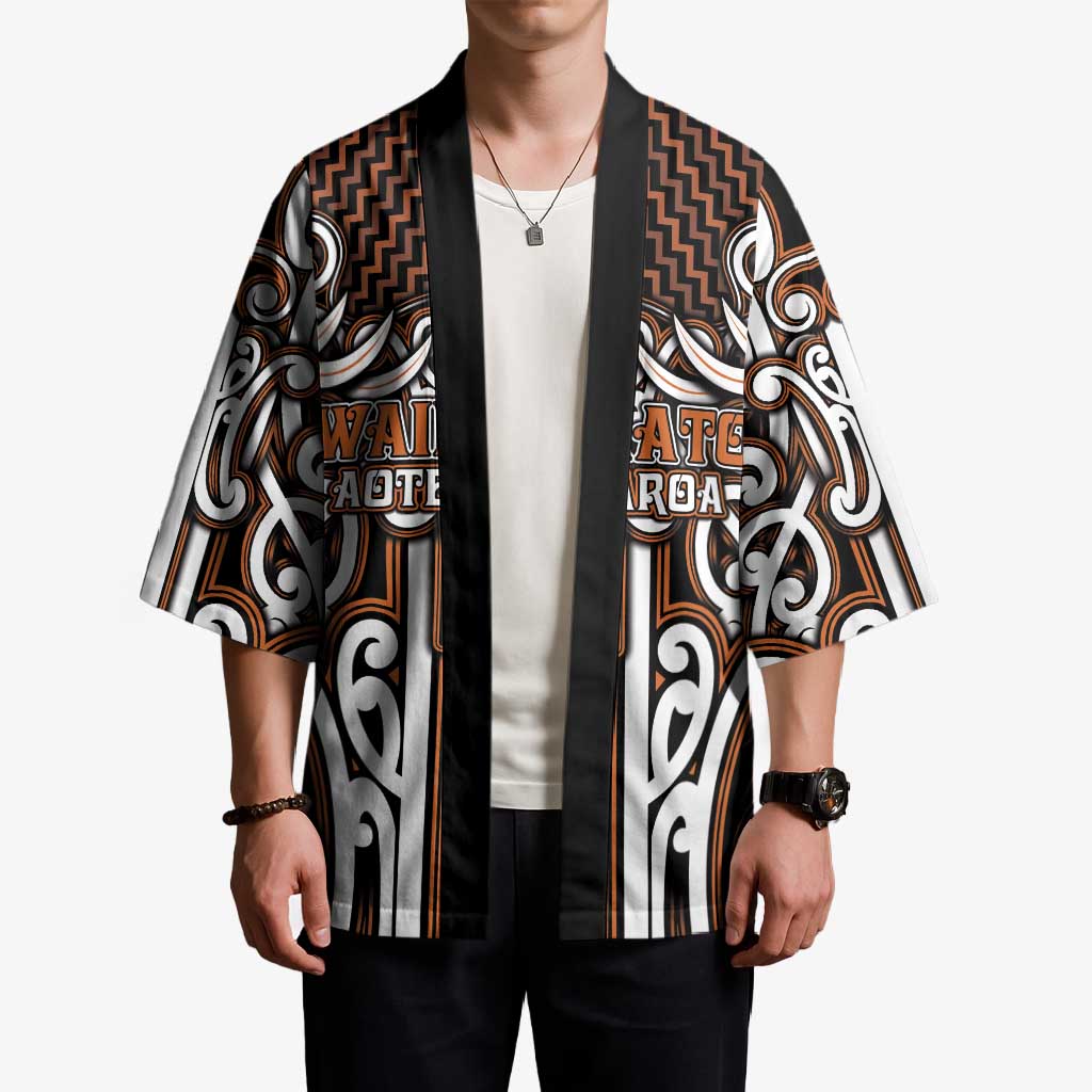 Custom Aotearoa Waikato Kimono Maori Tribal Pattern Mix Poutama LT05 - Polynesian Pride