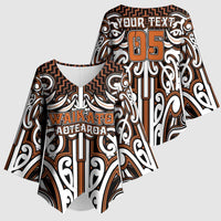 Custom Aotearoa Waikato Kimono Sleeve Blouse Maori Tribal Pattern Mix Poutama LT05 - Polynesian Pride