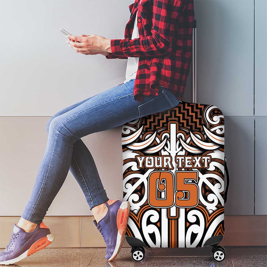 Custom Aotearoa Waikato Luggage Cover Maori Tribal Pattern Mix Poutama LT05 - Polynesian Pride