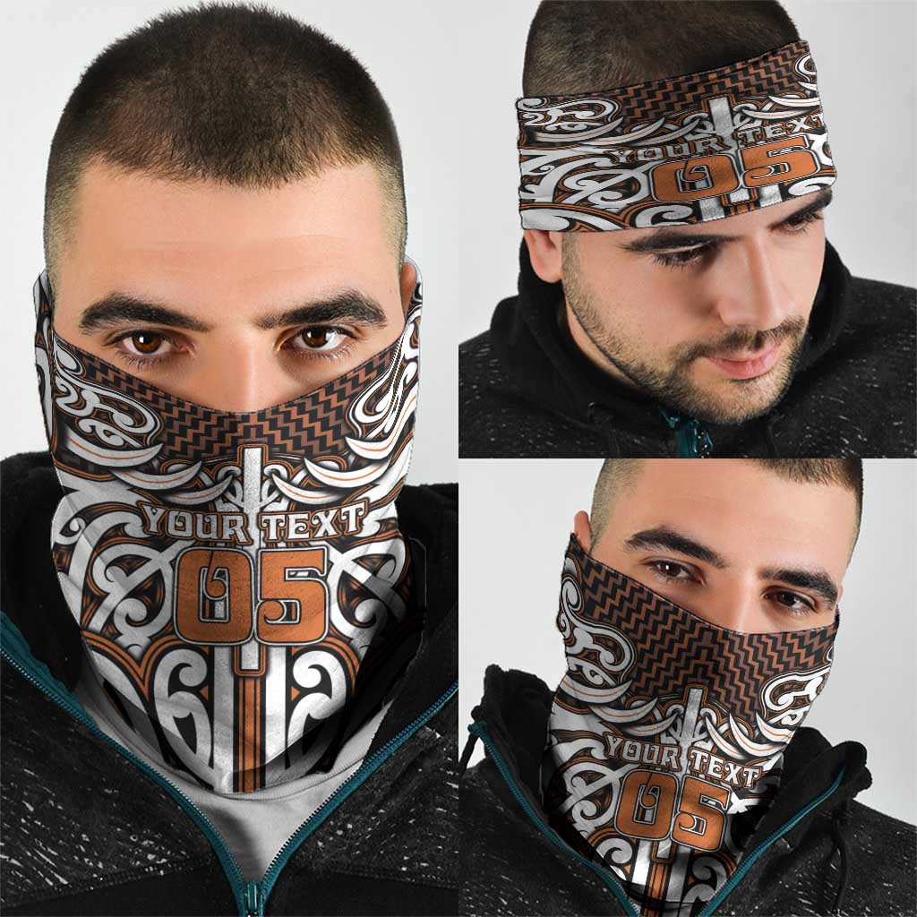 Custom Aotearoa Waikato Neck Gaiter Maori Tribal Pattern Mix Poutama LT05 - Polynesian Pride
