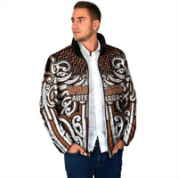 Custom Aotearoa Waikato Padded Jacket Maori Tribal Pattern Mix Poutama LT05 - Polynesian Pride
