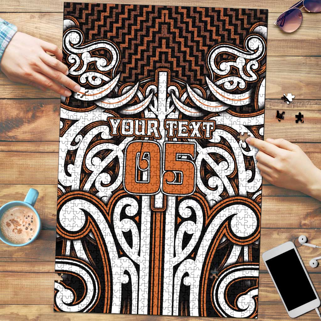 Custom Aotearoa Waikato Puzzle Maori Tribal Pattern Mix Poutama