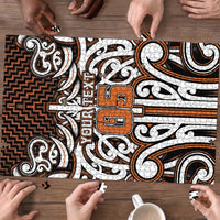 Custom Aotearoa Waikato Puzzle Maori Tribal Pattern Mix Poutama