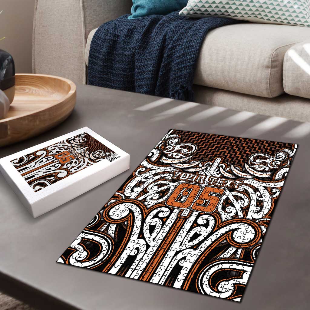 Custom Aotearoa Waikato Puzzle Maori Tribal Pattern Mix Poutama