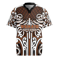 Custom Aotearoa Waikato Rugby Jersey Maori Tribal Pattern Mix Poutama