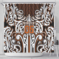 Custom Aotearoa Waikato Shower Curtain Maori Tribal Pattern Mix Poutama LT05 - Polynesian Pride