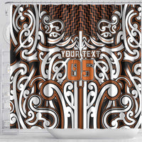 Custom Aotearoa Waikato Shower Curtain Maori Tribal Pattern Mix Poutama LT05 - Polynesian Pride