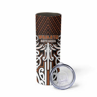 Custom Aotearoa Waikato Skinny Tumbler Maori Tribal Pattern Mix Poutama LT05 - Polynesian Pride