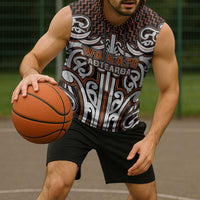 Custom Aotearoa Waikato Sleeveless Hoodie Maori Tribal Pattern Mix Poutama LT05 - Polynesian Pride