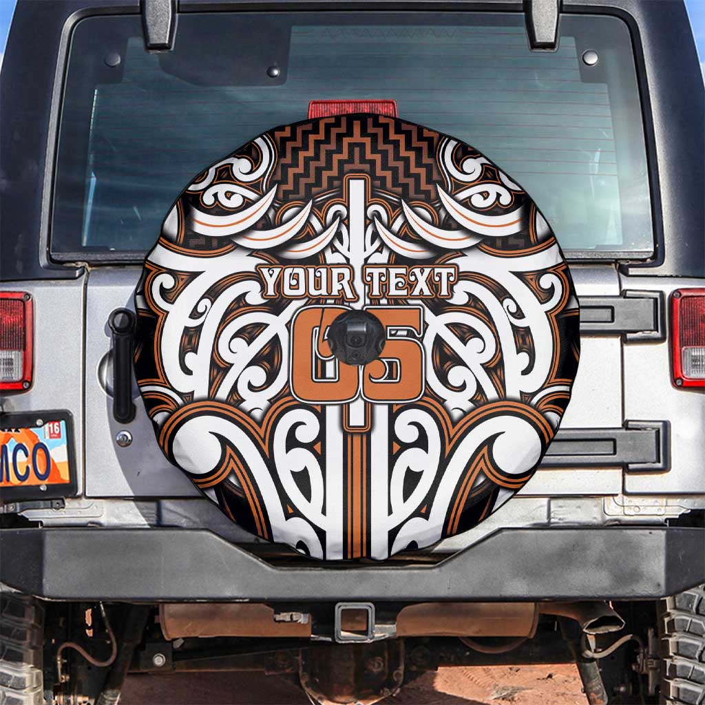 Custom Aotearoa Waikato Spare Tire Cover Maori Tribal Pattern Mix Poutama