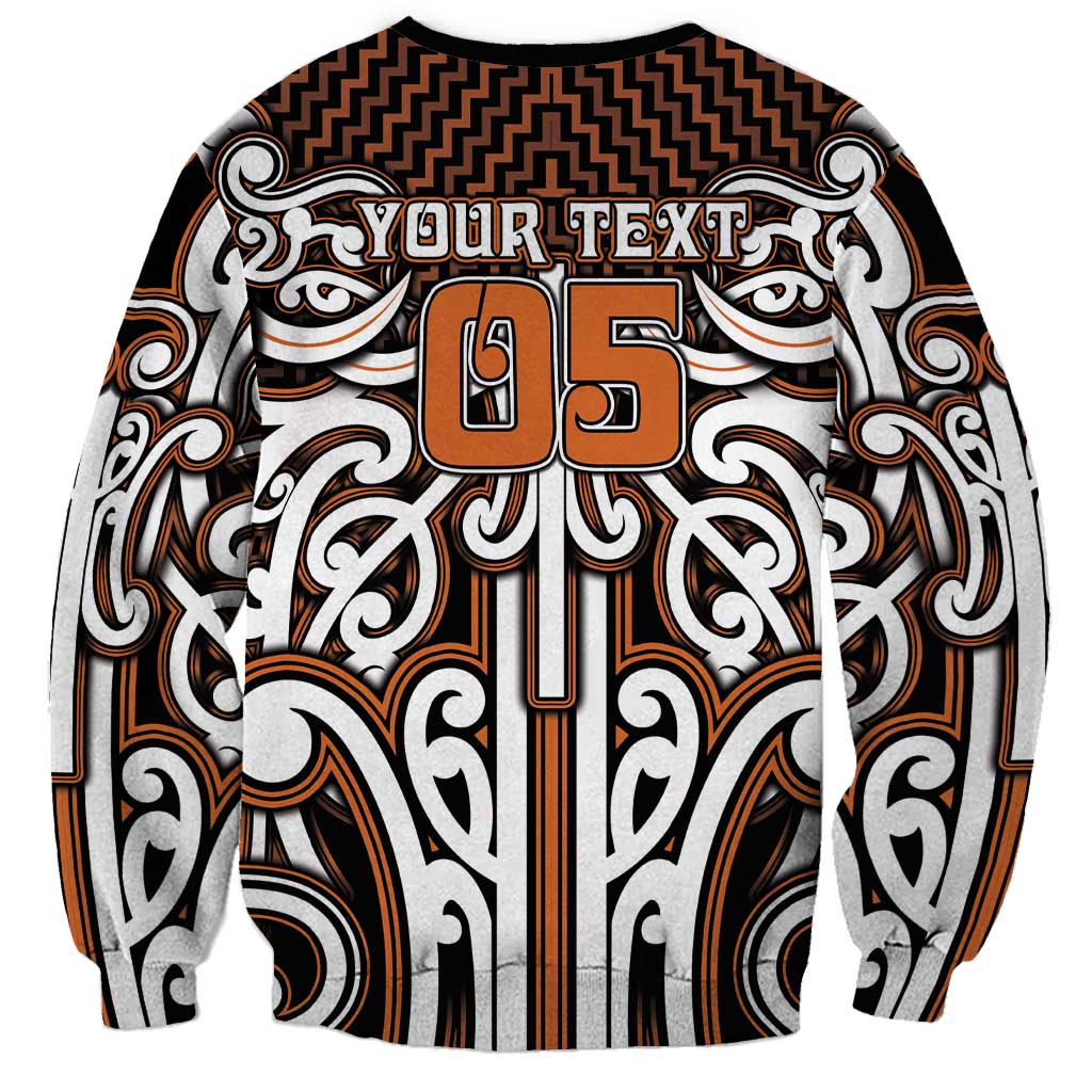 Custom Aotearoa Waikato Sweatshirt Maori Tribal Pattern Mix Poutama