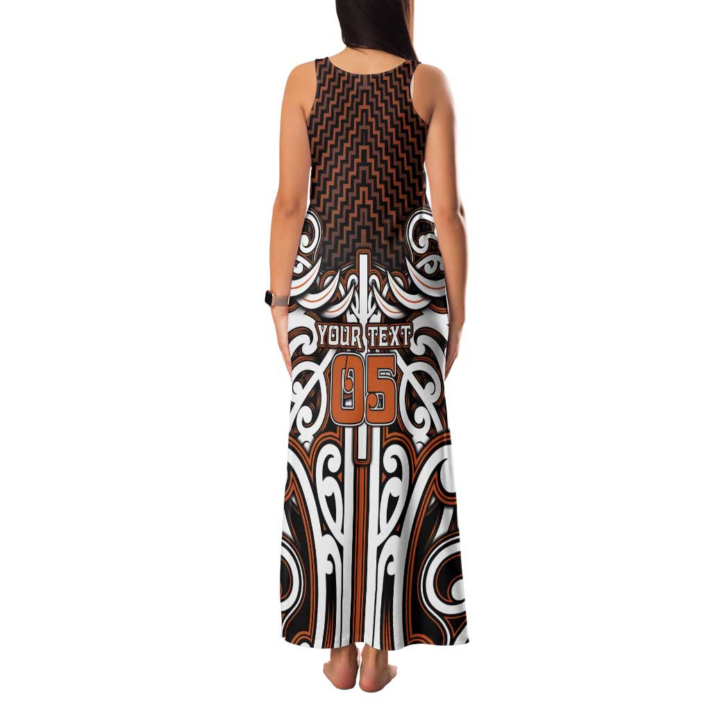 Custom Aotearoa Waikato Tank Maxi Dress Maori Tribal Pattern Mix Poutama LT05 - Polynesian Pride