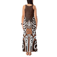 Custom Aotearoa Waikato Tank Maxi Dress Maori Tribal Pattern Mix Poutama LT05 - Polynesian Pride