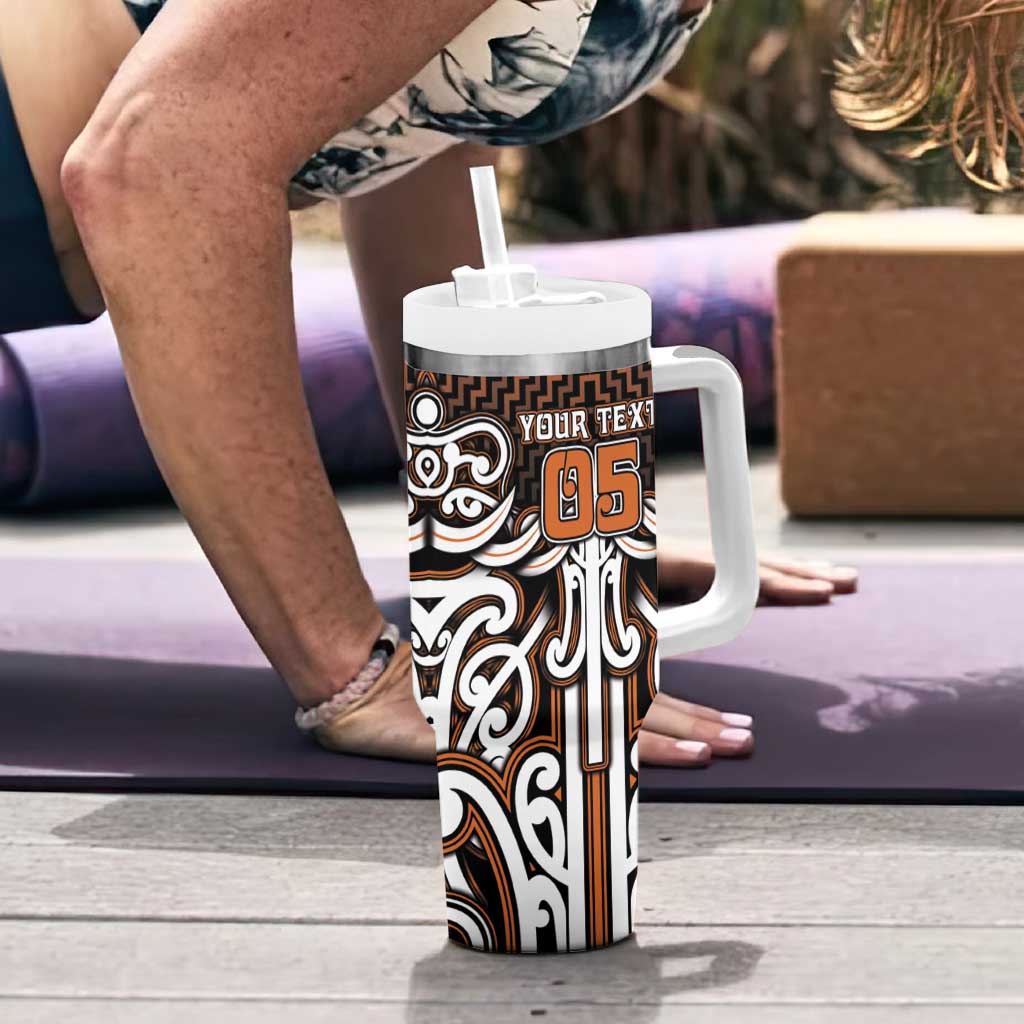 Custom Aotearoa Waikato Tumbler With Handle Maori Tribal Pattern Mix Poutama LT05 - Polynesian Pride