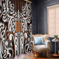 Custom Aotearoa Waikato Window Curtain Maori Tribal Pattern Mix Poutama LT05 - Polynesian Pride