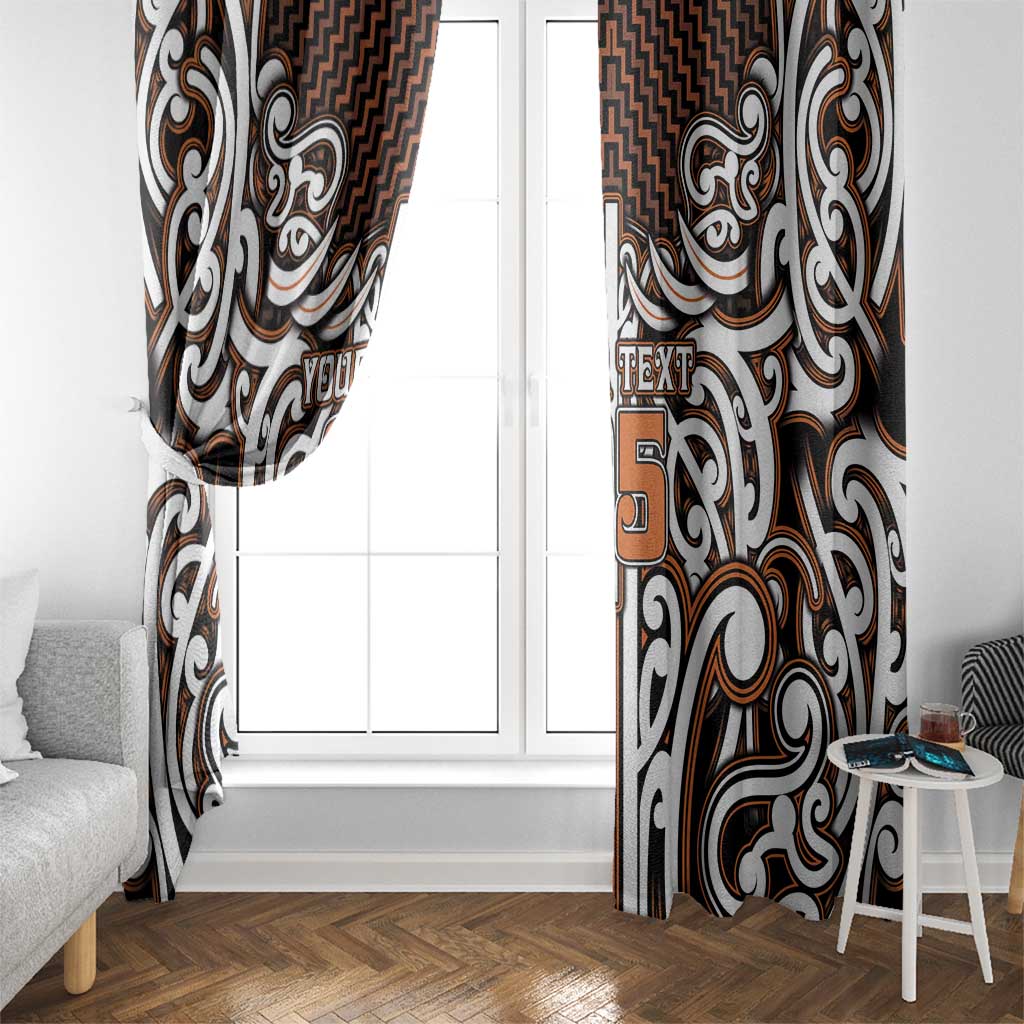 Custom Aotearoa Waikato Window Curtain Maori Tribal Pattern Mix Poutama LT05 - Polynesian Pride