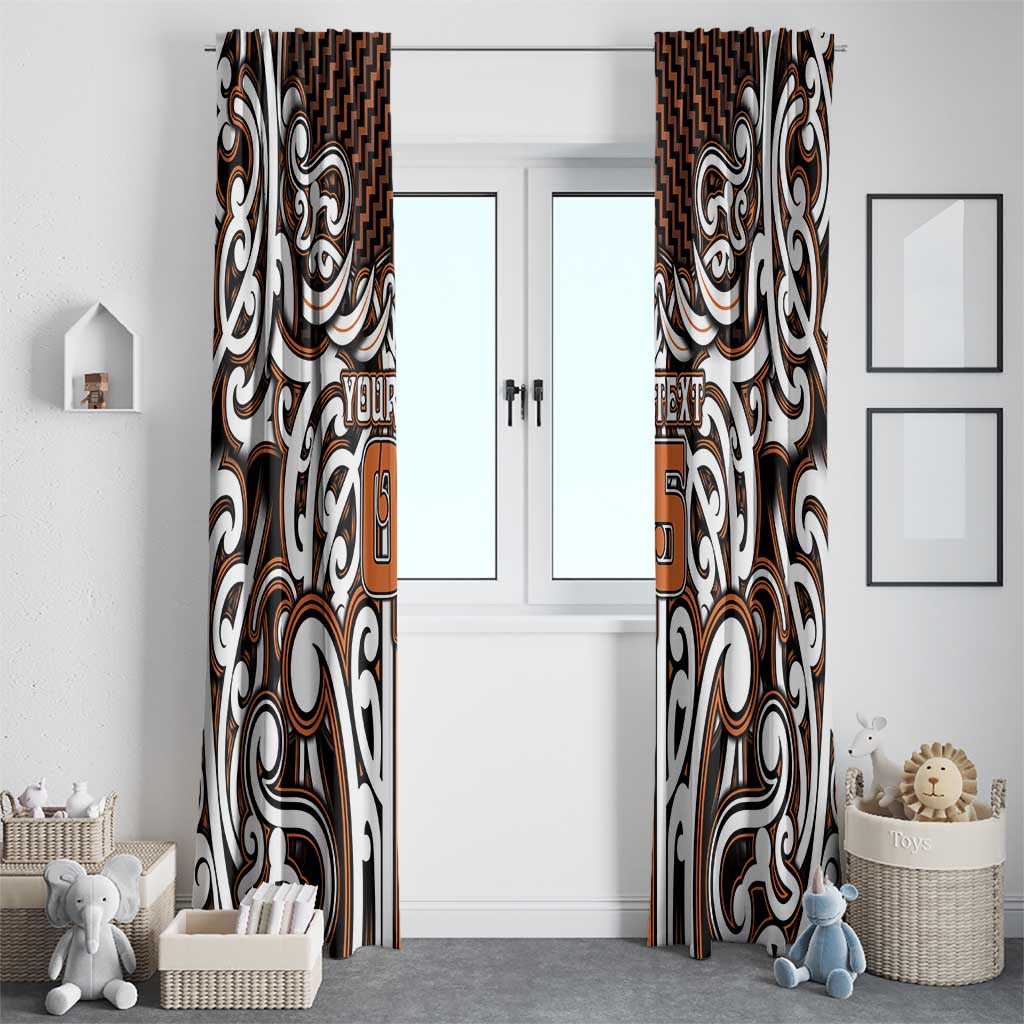 Custom Aotearoa Waikato Window Curtain Maori Tribal Pattern Mix Poutama LT05 - Polynesian Pride