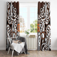 Custom Aotearoa Waikato Window Curtain Maori Tribal Pattern Mix Poutama LT05 - Polynesian Pride