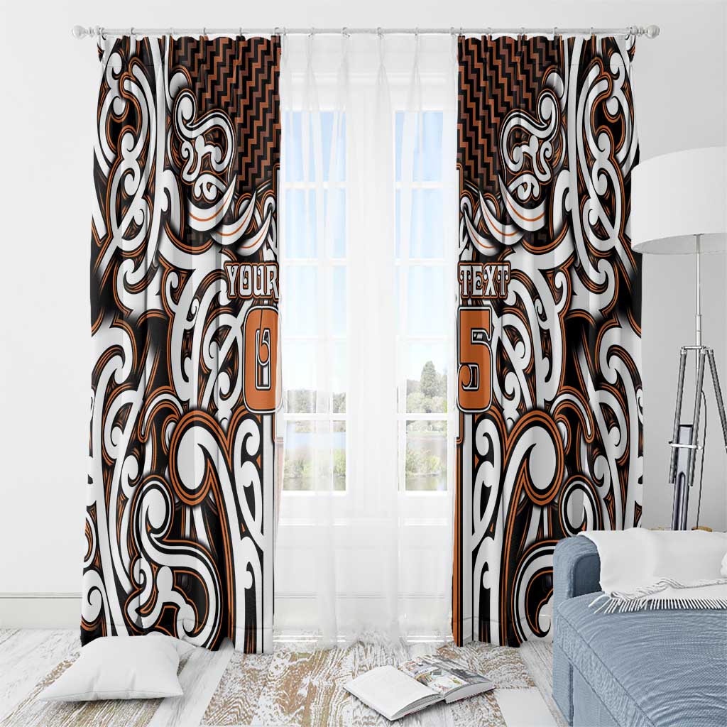 Custom Aotearoa Waikato Window Curtain Maori Tribal Pattern Mix Poutama LT05 - Polynesian Pride