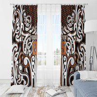 Custom Aotearoa Waikato Window Curtain Maori Tribal Pattern Mix Poutama LT05 - Polynesian Pride