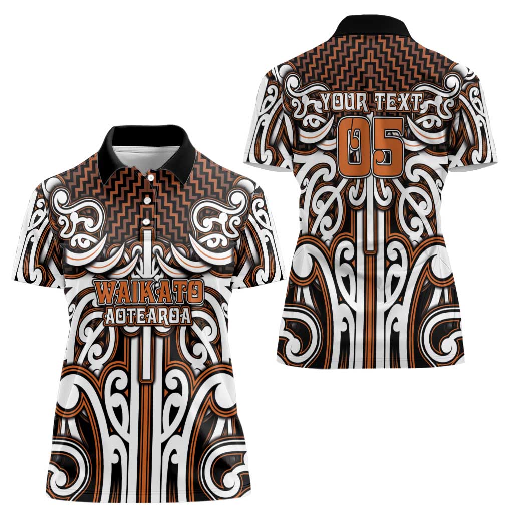 Custom Aotearoa Waikato Women Polo Shirt Maori Tribal Pattern Mix Poutama LT05 - Polynesian Pride