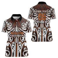 Custom Aotearoa Waikato Women Polo Shirt Maori Tribal Pattern Mix Poutama LT05 - Polynesian Pride