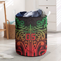 Custom Aotearoa Tuhoe Laundry Basket Maori Tribal Pattern Mix Poutama LT05 Black - Polynesian Pride